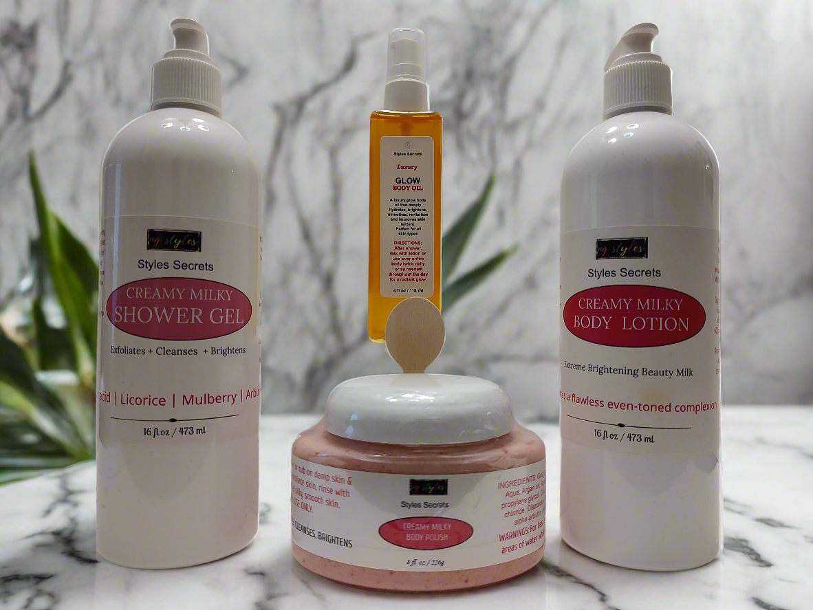 CREAMY MILKY BRIGHTENING BODY CARE KIT + OIL