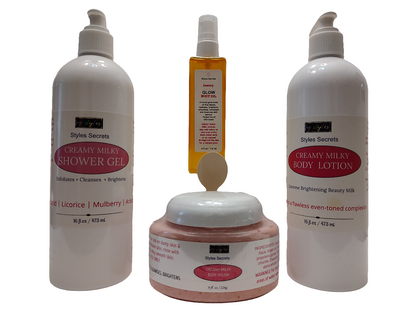 CREAMY MILKY BRIGHTENING BODY CARE KIT + OIL
